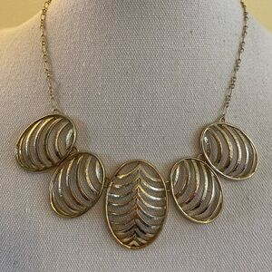 Liz Claiborne Gold-Tone Cascading Oval Statement Necklace